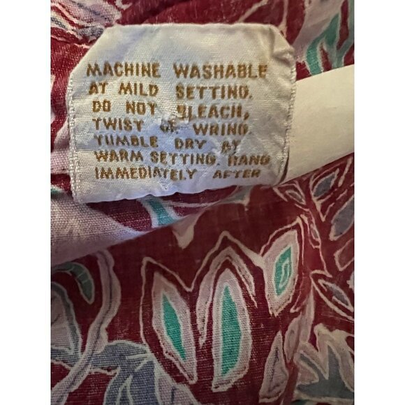 Go Barefoot Mens Vintage Reverse Print Red Pullover Hawaiian Shirt Large Pocket - Picture 10 of 10